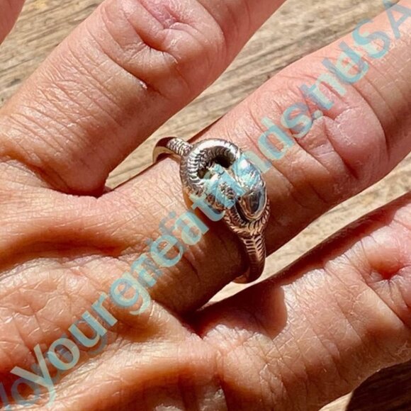Time Worn Antique Sterling Silver Snake Serpent Ring Size 9 - Picture 6 of 6